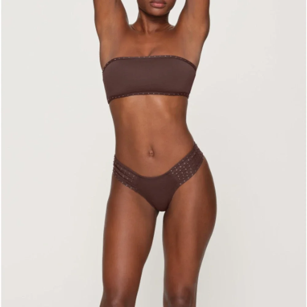 Skims Rhinestone Swim Bandeau Bikini Top